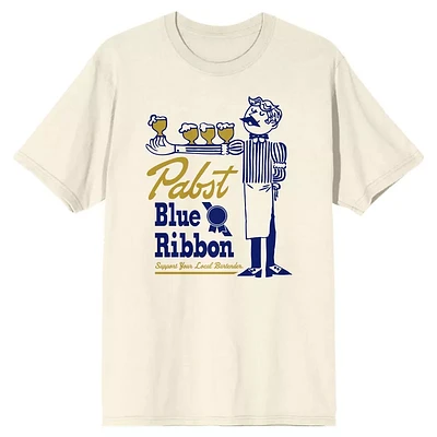Men's Natural Pabst Blue Ribbon Bartender T-Shirt