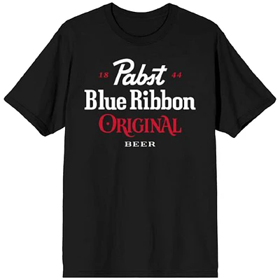 Men's Black Pabst Blue Ribbon Original Beer T-Shirt