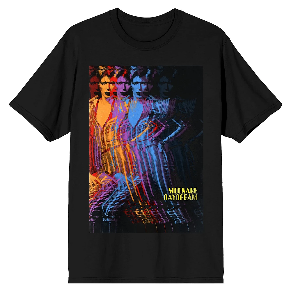 Men's Black David Bowie Moonage Daydream Pose T-Shirt