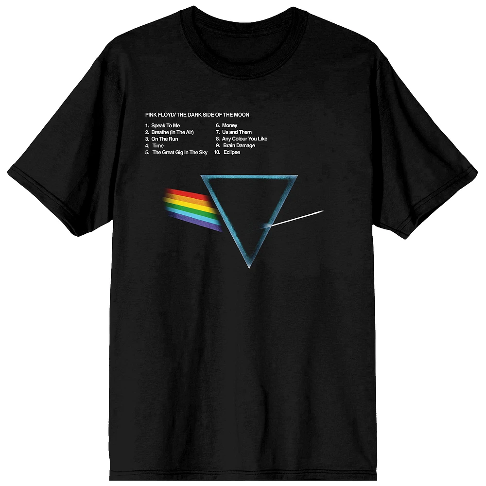 Men's Black Pink Floyd Dark Side Of The Moon Back Cover T-Shirt