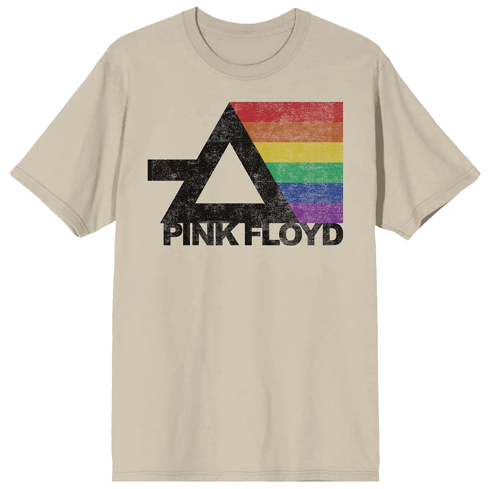 Men's Natural Pink Floyd Prism Logo T-Shirt