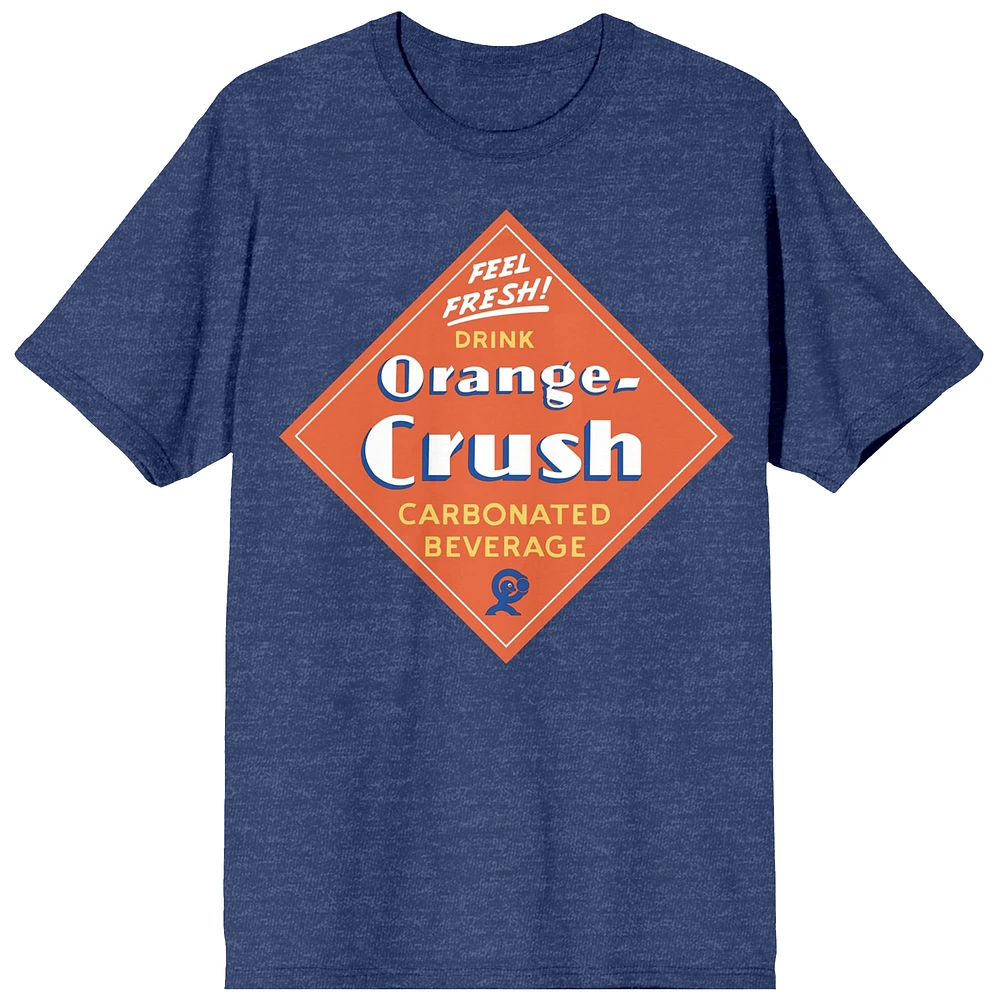 Women's Navy Orange Crush Verbiage Art T-Shirt