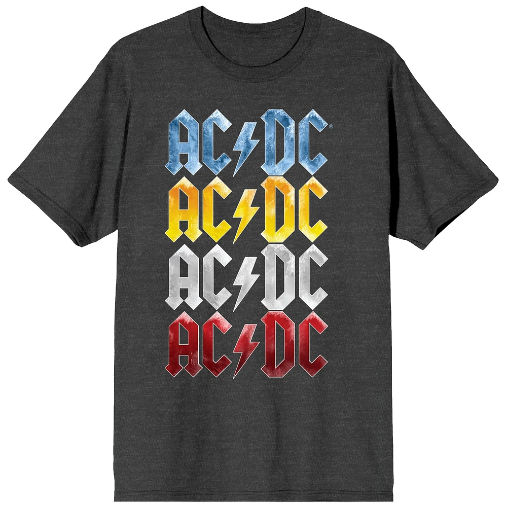 Women's Charcoal AC/DC Color Repeat Logo T-Shirt