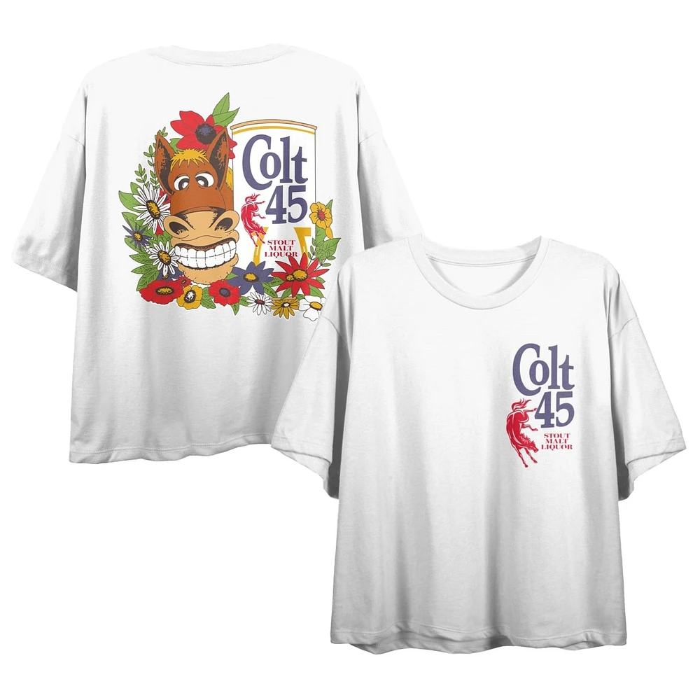 Women's White Colt 45 Floral Art T-Shirt