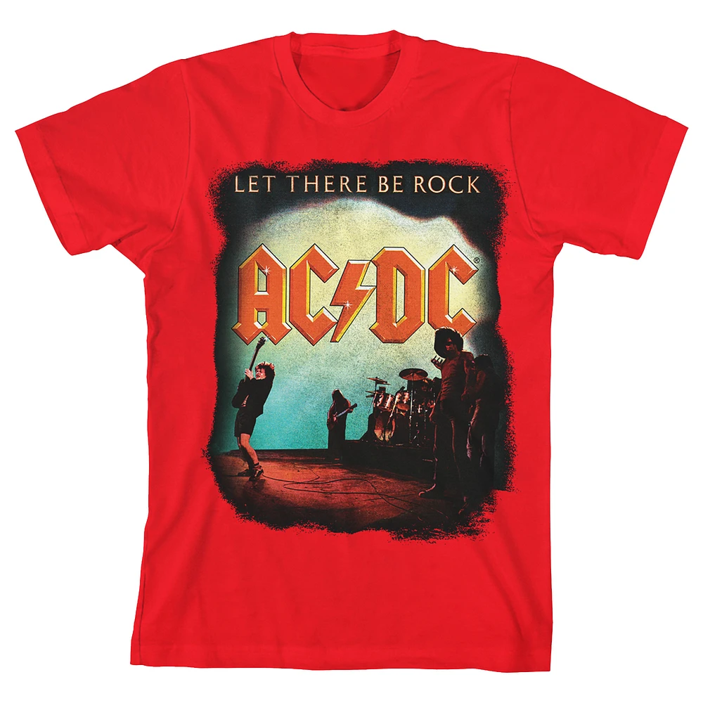 Youth Red AC/DC Let There Be Rock Poster T-Shirt