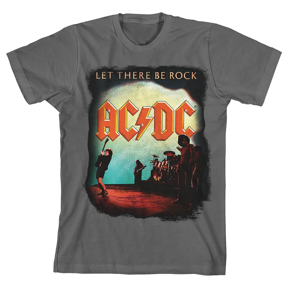 Youth Charcoal AC/DC Let There Be Rock Poster T-Shirt