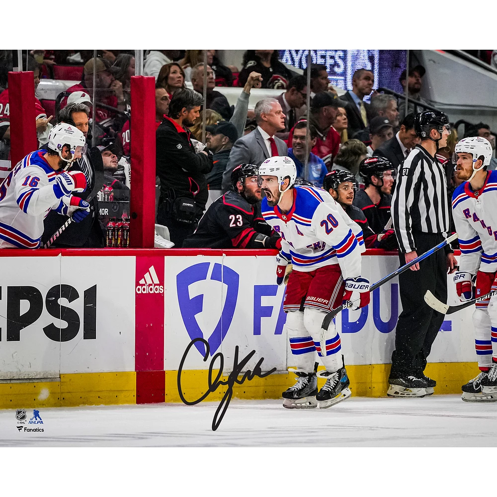 Chris Kreider New York Rangers Autographed 16" x 20" 2024 Stanley Cup Playoffs Second Round Game 6 vs. Carolina Hurricanes Natural Hat Trick Celebration Photograph