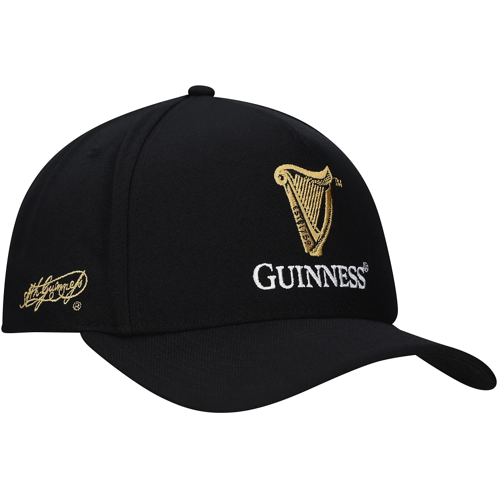 Men's Black Guinness Five-Panel A-Frame Snapback Hat