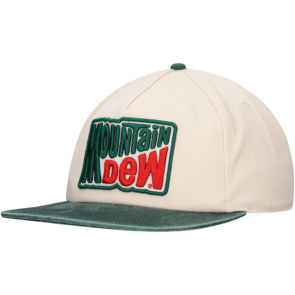 Men's Cream Mountain Dew Retro Golfer Snapback Hat