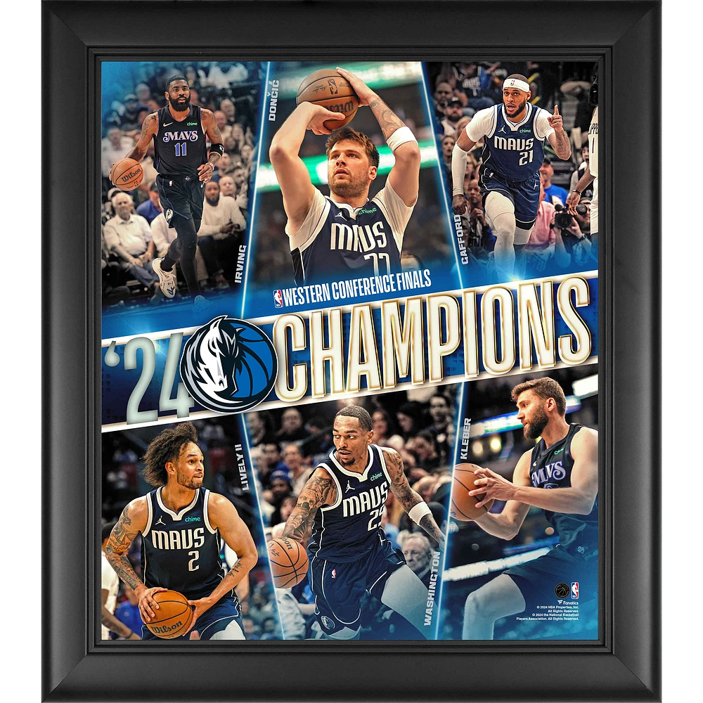Dallas Mavericks 2024 Western Conference Champions Framed 15" x 17" Collage
