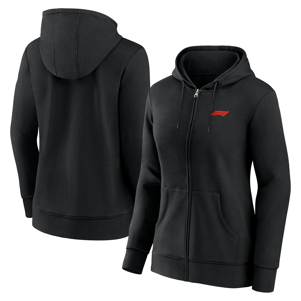 Women's Black Formula 1 Primary Full-Zip Hoodie
