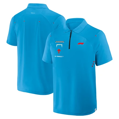 Men's Blue Formula 1 Tech Quarter-Zip Polo