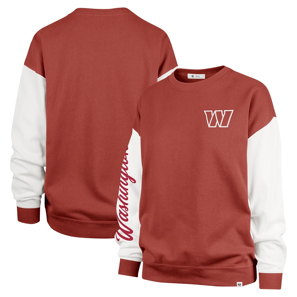 Women's '47 Burgundy Washington Commanders Double Header Rise Andie Pullover Sweatshirt