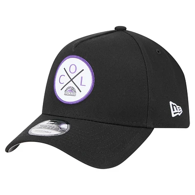 Men's New Era Black Colorado Rockies 9FORTY A-Frame Adjustable Hat