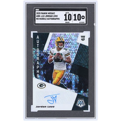 Jordan Love Green Bay Packers Autographed 2020 Panini Mosaic No Huddle #ANH-JLO SGC Authenticated 10/10 Rookie Card