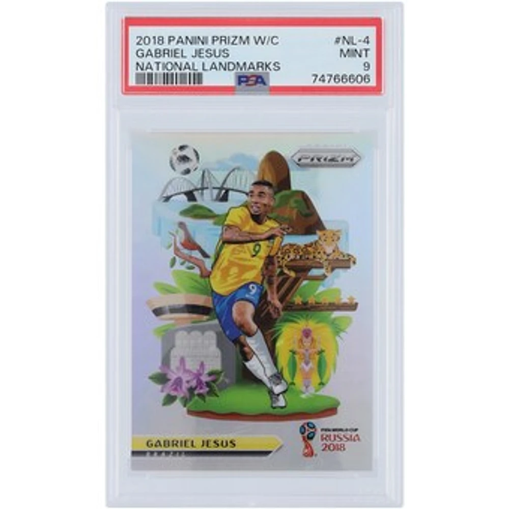 Gabriel Jesus Brazil National Team 2018 Panini Prizm World Cup National Landmarks #NL-4 PSA Authenticated 9 Card