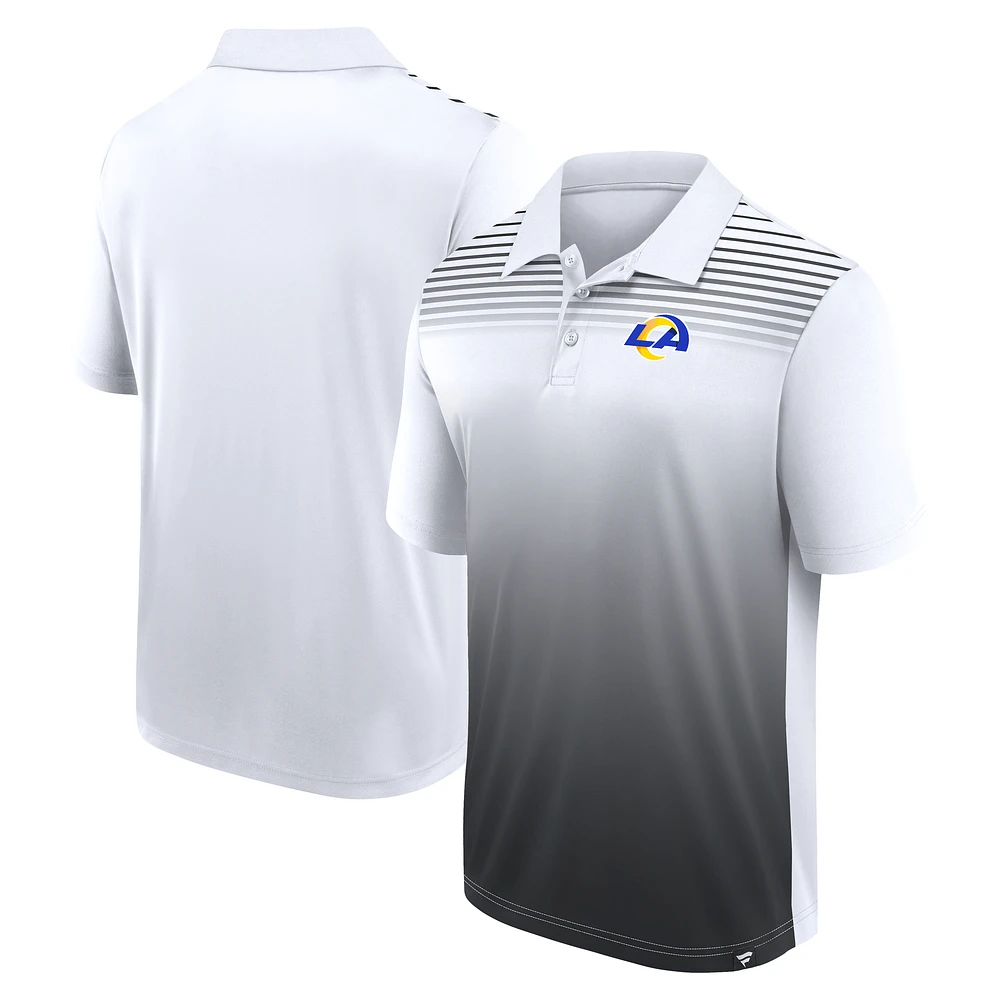 Men's Logo Athletic White Los Angeles Rams Sandlot Game Polo