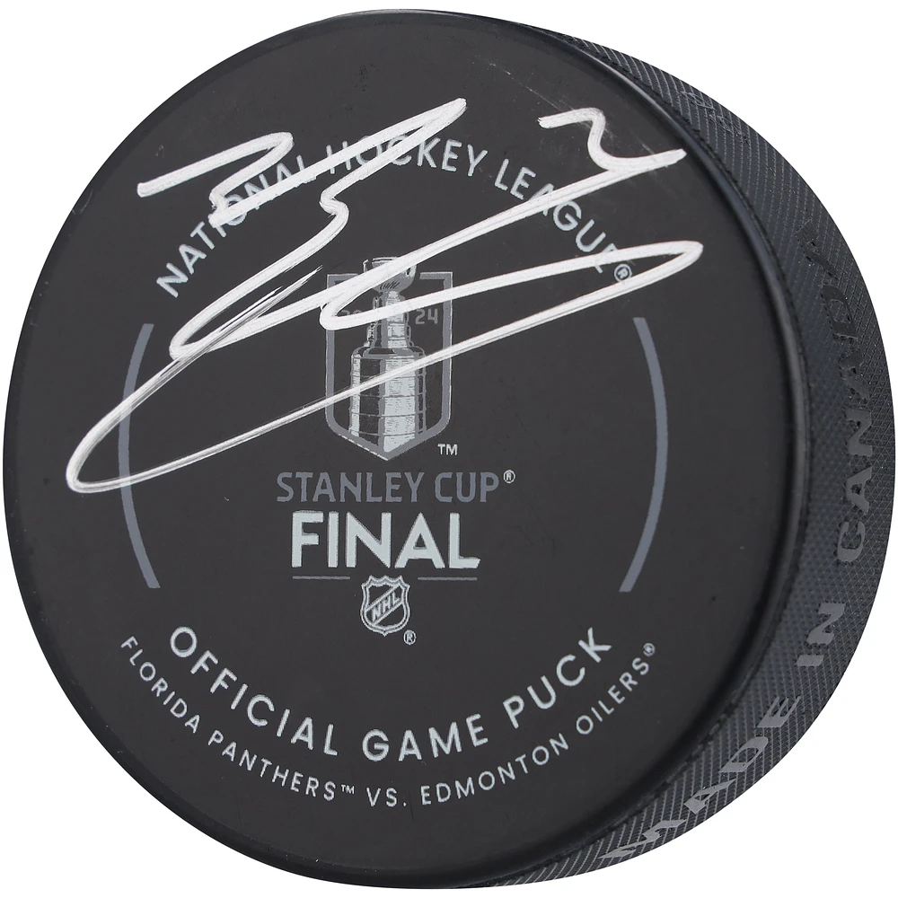 Evan Bouchard Edmonton Oilers 2024 Stanley Cup Final Autographed Hockey Puck