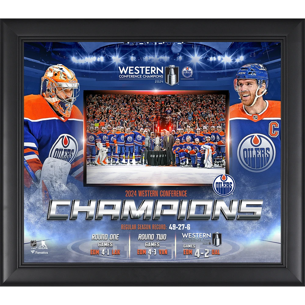 Edmonton Oilers 2024 Western Conference Champions 15" x 17" Framed Collage