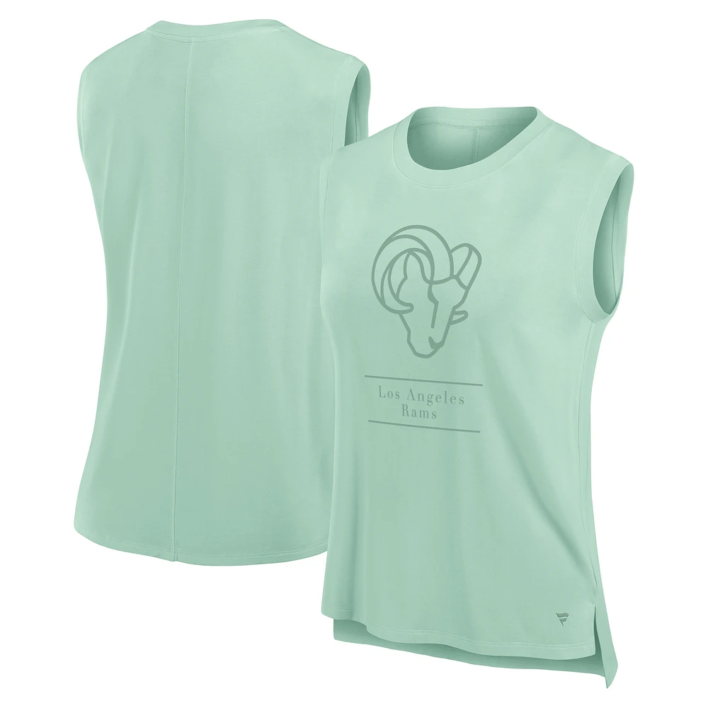 Women's Fanatics Mint Los Angeles Rams Studio Embrace Tank Top