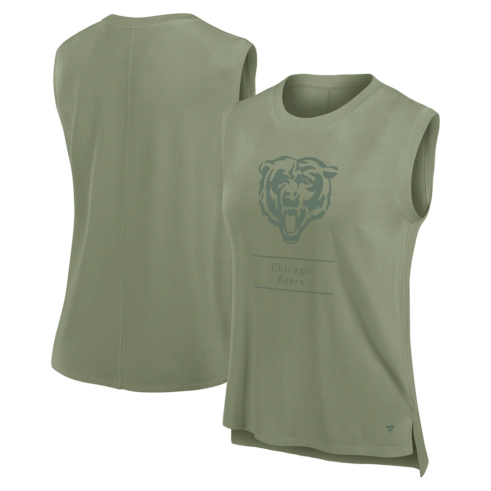 Women's Fanatics Olive Chicago Bears Studio Embrace Tank Top