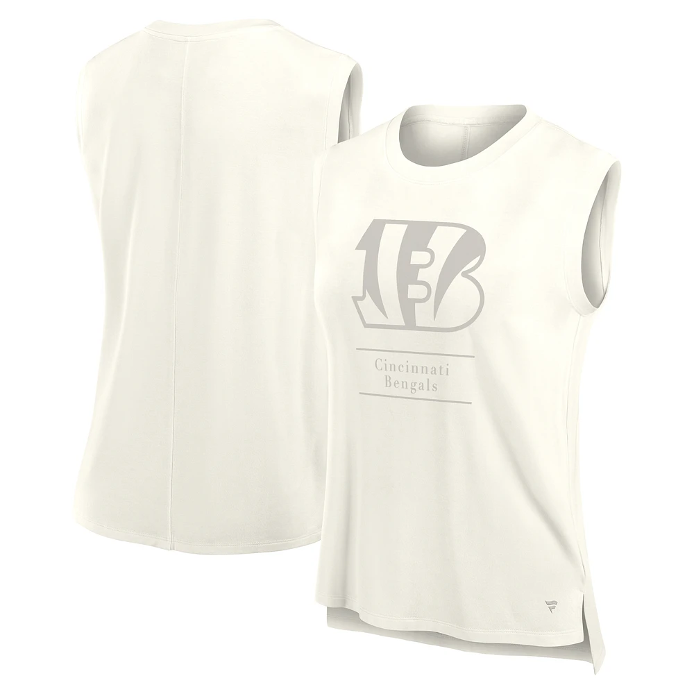 Women's Fanatics Cream Cincinnati Bengals Studio Embrace Tank Top