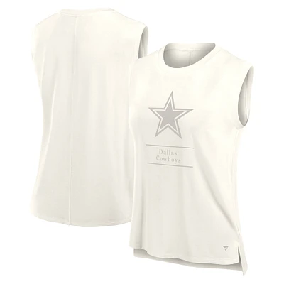 Women's Fanatics Cream Dallas Cowboys Studio Embrace Tank Top