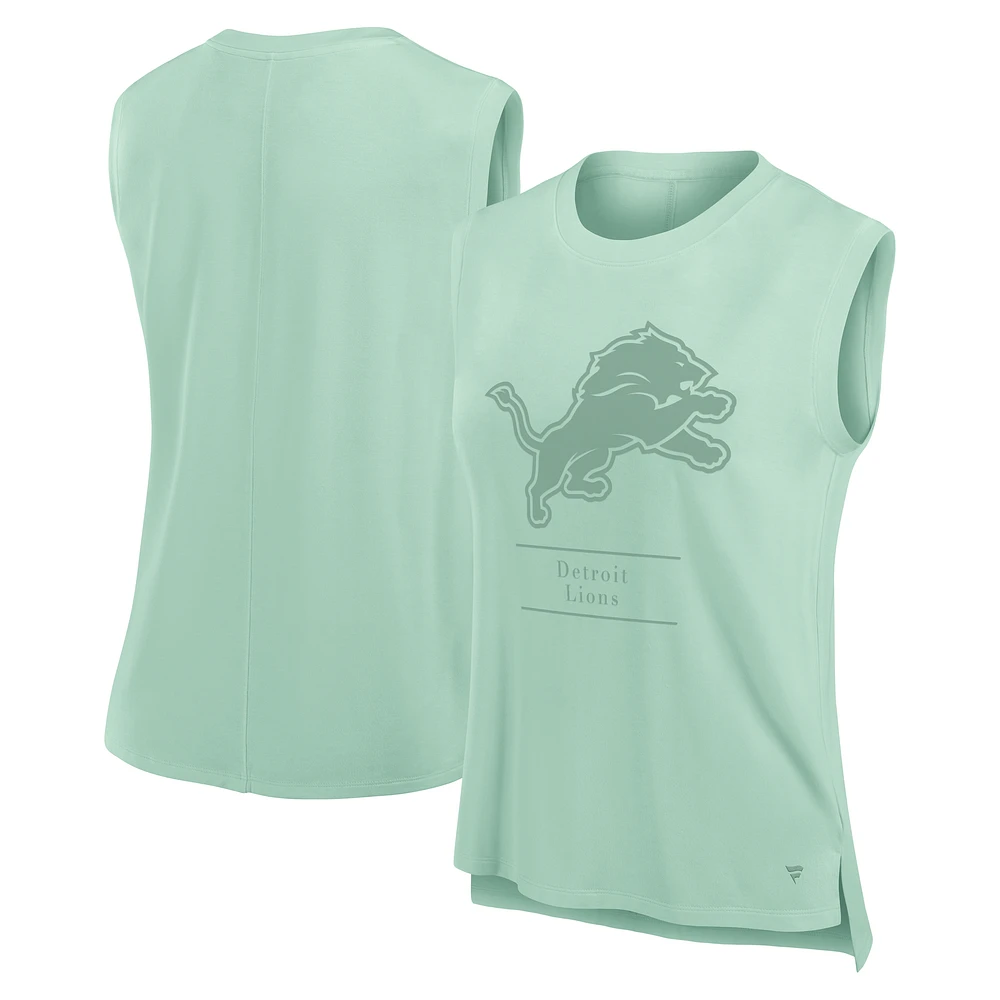Women's Fanatics Mint Detroit Lions Studio Embrace Tank Top