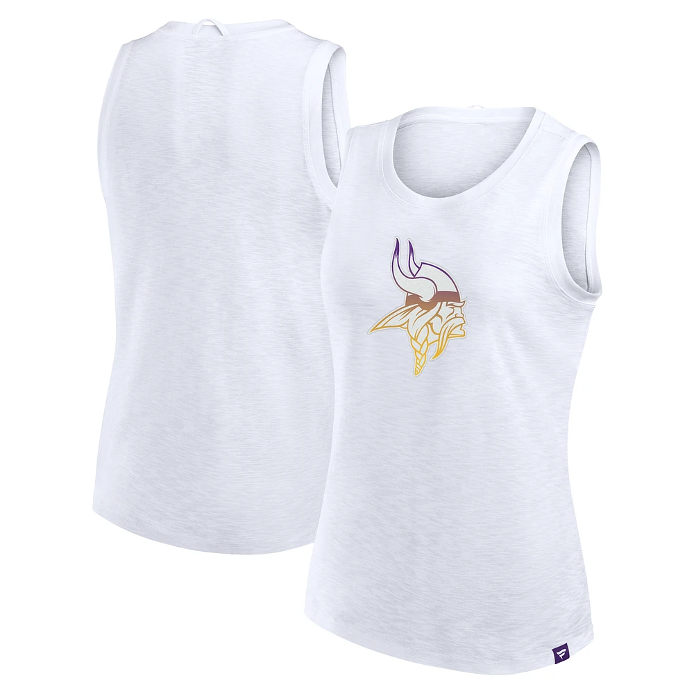 Women's Fanatics White Minnesota Vikings Slub Tank Top