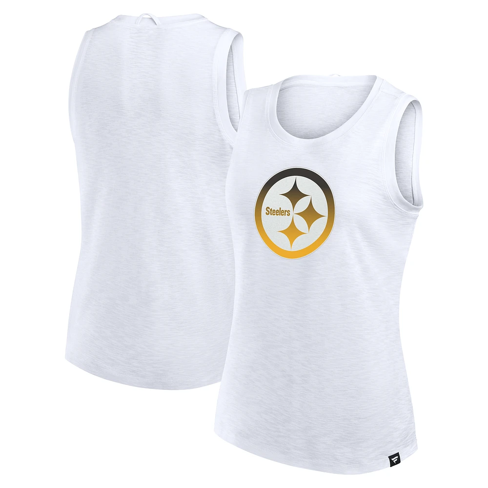 Women's Fanatics White Pittsburgh Steelers Slub Tank Top
