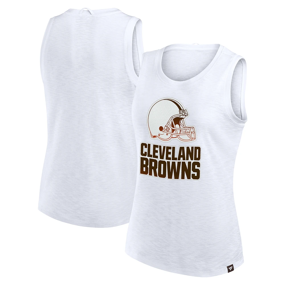 Women's Fanatics White Cleveland Browns Slub Tank Top