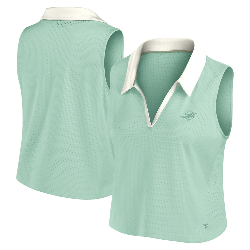 Women's Fanatics Mint Miami Dolphins Studio Wellness V-Neck Tank Top