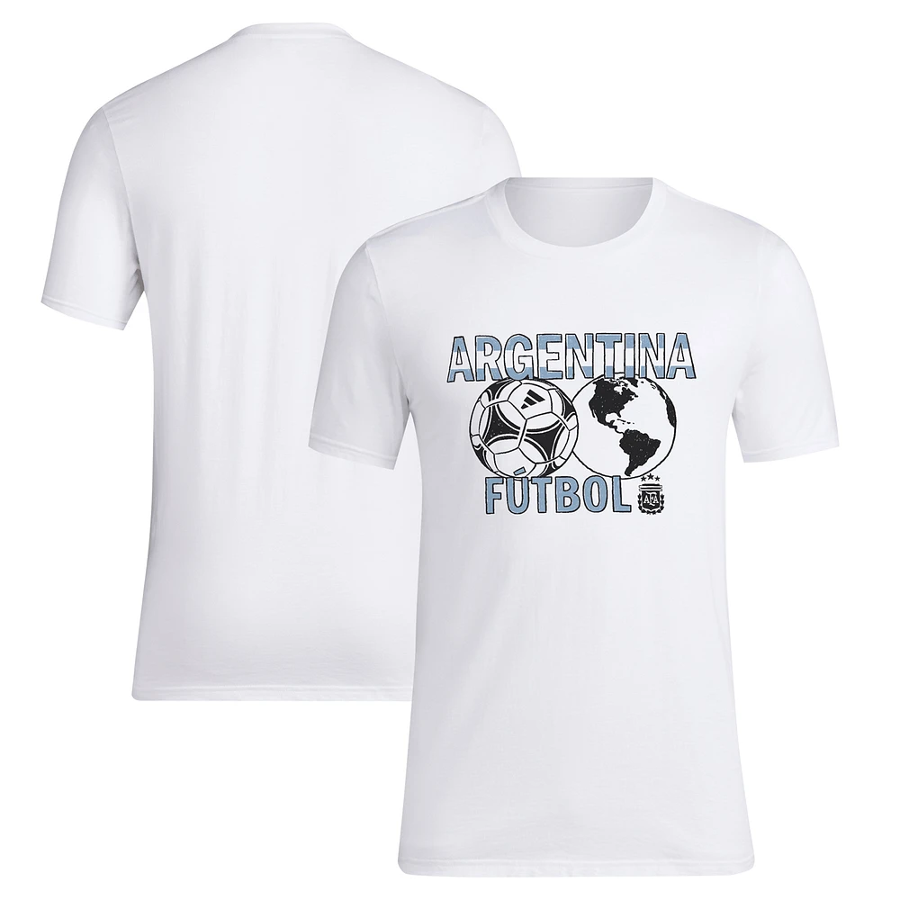 Men's adidas White Argentina National Team Around The World T-Shirt