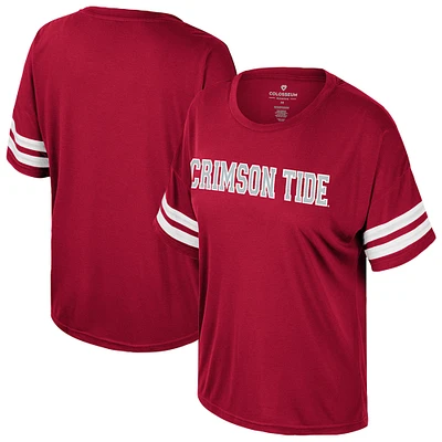 Women's Colosseum Crimson Alabama Tide Treasure Oversized Sequin T-Shirt