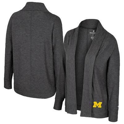 Women's Colosseum Charcoal Michigan Wolverines Dash Cardigan