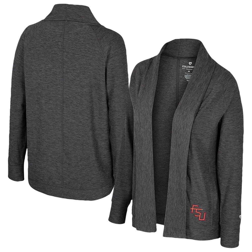 Women's Colosseum Charcoal Florida State Seminoles Dash Cardigan