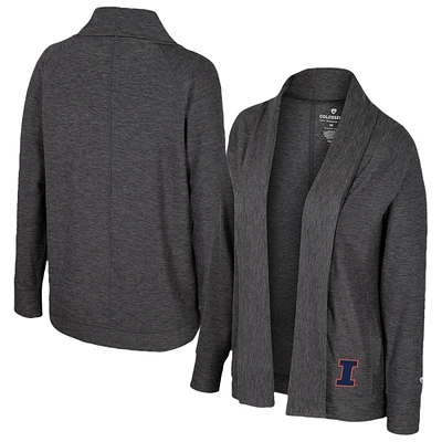 Women's Colosseum Charcoal Illinois Fighting Illini Dash Cardigan