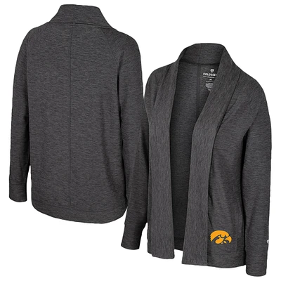Women's Colosseum Charcoal Iowa Hawkeyes Dash Cardigan