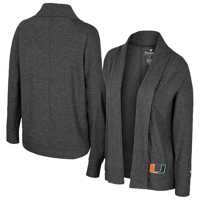 Women's Colosseum Charcoal Miami Hurricanes Dash Cardigan