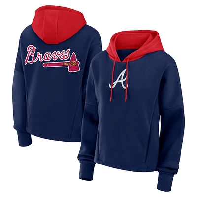 Women's Fanatics Navy Atlanta Braves Oversized Legacy Favorite Spectator Pullover Hoodie
