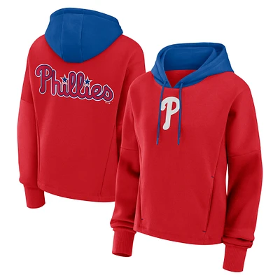 Women's Fanatics Red Philadelphia Phillies Oversized Legacy Favorite Spectator Pullover Hoodie
