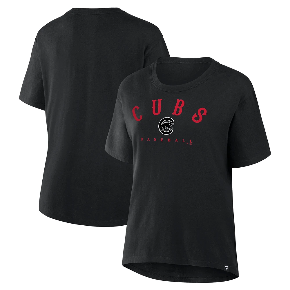 Women's Fanatics Black Chicago Cubs Home Run Legacy T-Shirt