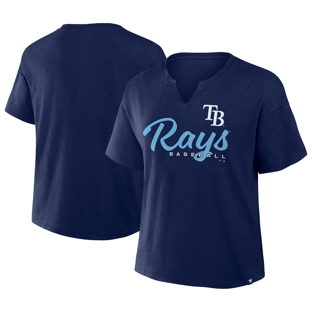 Women's Fanatics Navy Tampa Bay Rays Fan Fave Stadium Slub Boxy T-Shirt