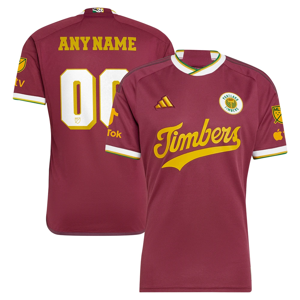 Men's adidas Red Portland Timbers 2024 Archive Custom Authentic Jersey
