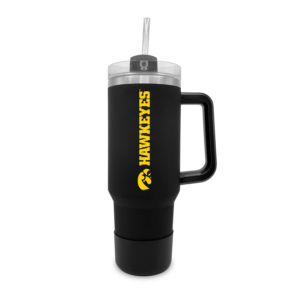 Iowa Hawkeyes 40oz. Stainless Tumbler with Handle & Removable Straw
