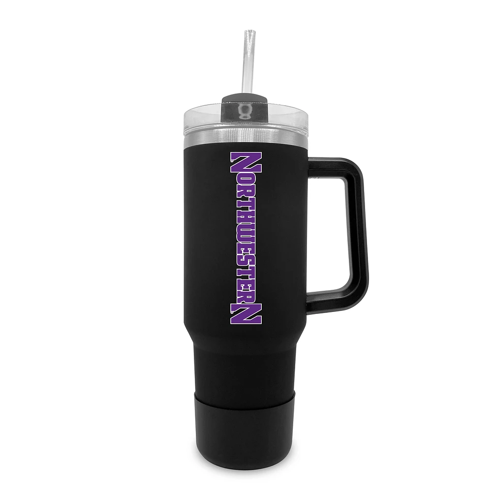 Northwestern Wildcats 40oz. Stainless Tumbler with Handle & Removable Straw