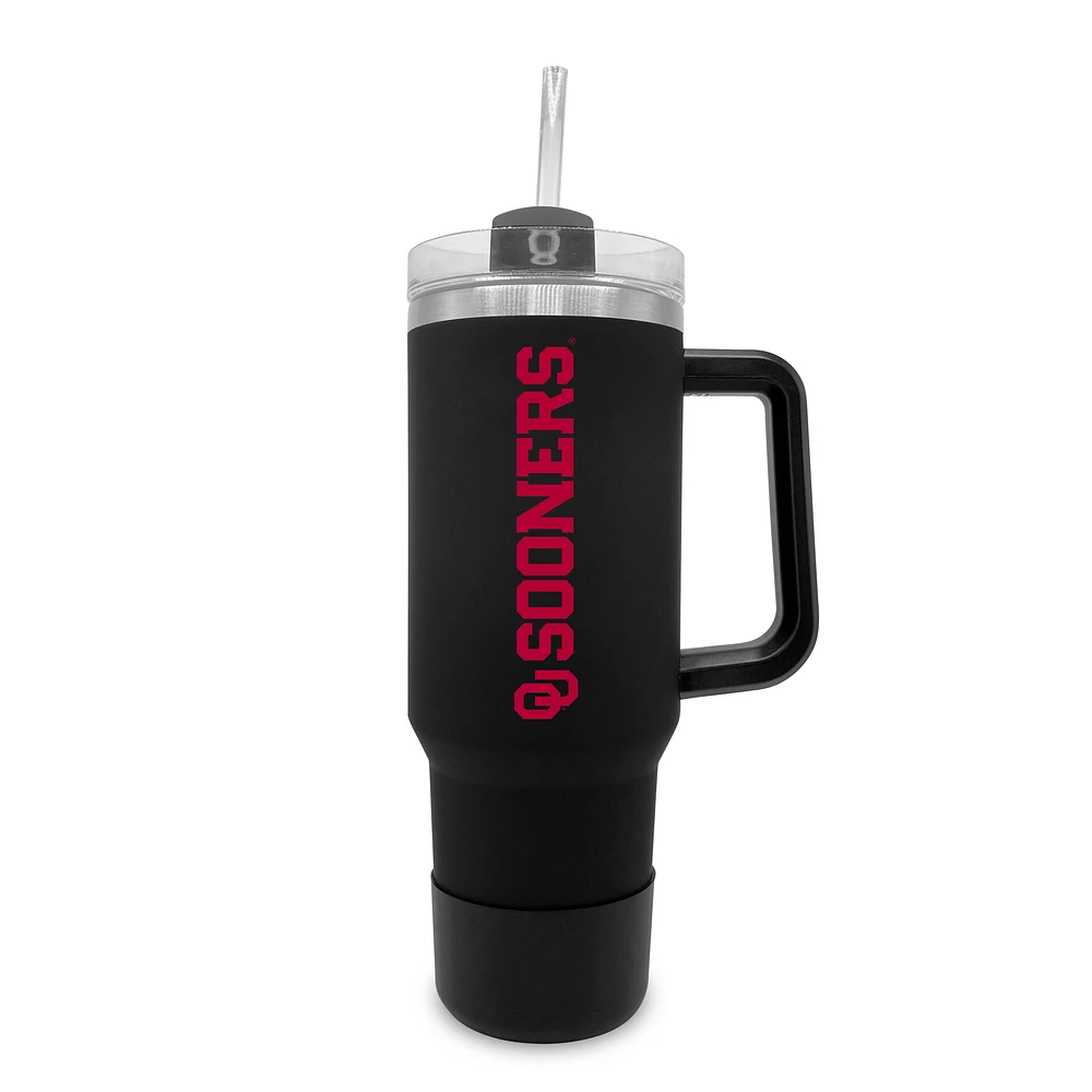Oklahoma Sooners 40oz. Stainless Tumbler with Handle & Removable Straw
