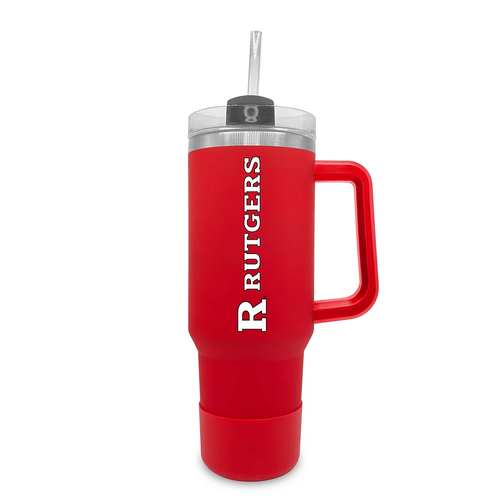 Rutgers Scarlet Knights 40oz. Stainless Tumbler with Handle & Removable Straw