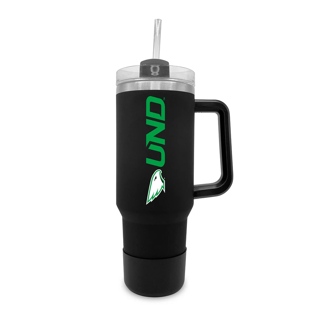 North Dakota 40oz. Stainless Tumbler with Handle & Removable Straw