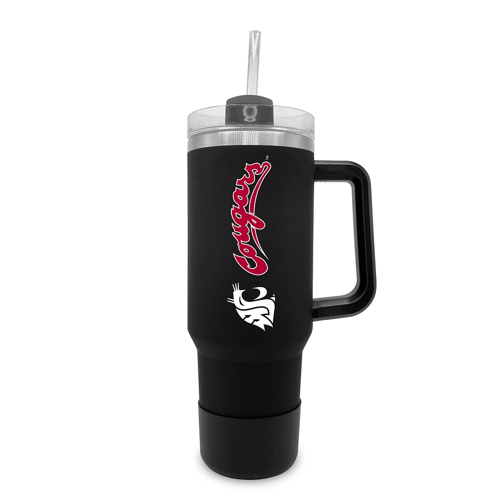 Washington State Cougars 40oz. Stainless Tumbler with Handle & Removable Straw